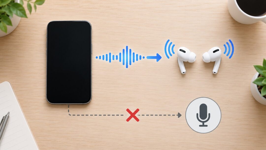 イヤホン通話の音声をNotta Memoで録音できないことを示す図